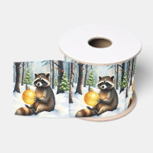 Süßer Winterwaschbär mit goldenem Weihnachtsschmuc