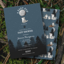 Süßer Wolf Baby Welpe und Mama Wald Baby Shower