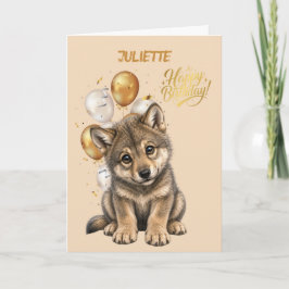 Süßer Wolfswelpe, Geburtstagskarte Karte