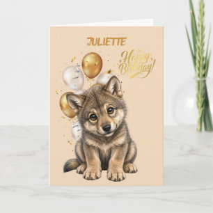 Süßer Wolfswelpe, Geburtstagskarte Karte