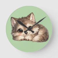 Süßer Wolfswelpe mit großen Augen entspannt sich W