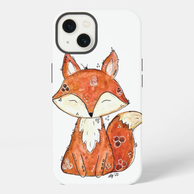 Süßer wunderlicher Fuchs iPhone Hülle (Rückseite)