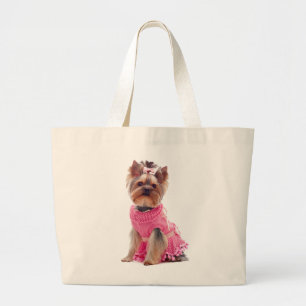 Süßer Yorkie-Liebhaber-Welpe Hund Rosa Yorkshire T Jumbo Stoffbeutel