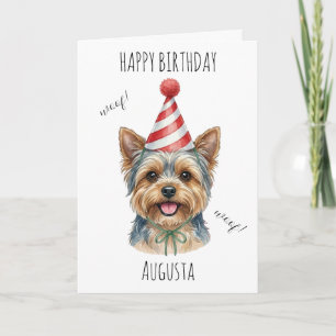 Süßer Yorkie Wuff Individueller Name Yorkie Liebha Karte