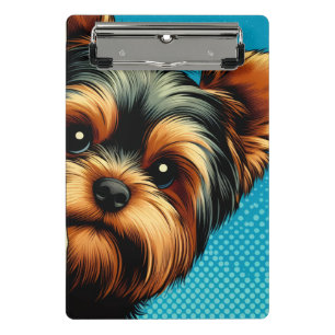Süßer Yorkie Yorkshire Terrier Pop Art Mini Klemmbrett