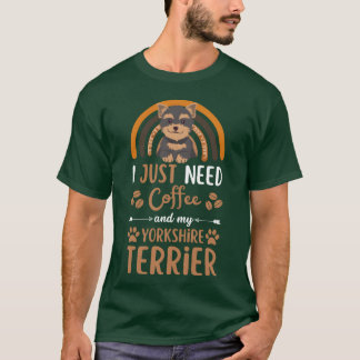 Süßer Yorkshire-Terrier-Hund Kaffee Cafe Kawaii Fr T-Shirt