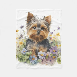 Süßer Yorkshire Terrier Welpe Fleecedecke