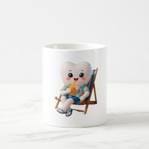 Süßer Zahn entspannt auf Strand-Kaffeetasse Lust Kaffeetasse