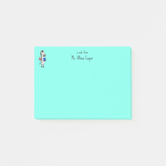 Süßer Zebralehrer  Post-it Klebezettel (Vorderseite)