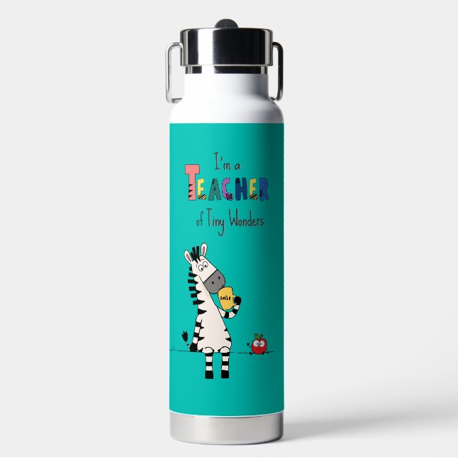Süßer Zebralehrer  Trinkflasche (Vorderseite)