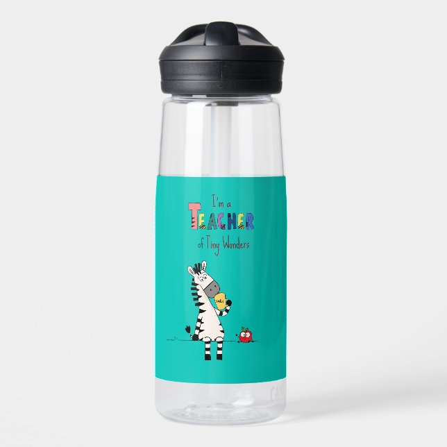 Süßer Zebralehrer  Trinkflasche (Vorne)