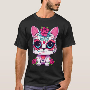 Süßer Zucker-Schädel-Kate Mexiko Dia de Los Muerto T-Shirt