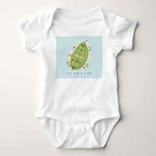 Süßer „Zwei Erbsen in einer Schote“ Kawaii-Paar-Au Baby Strampler