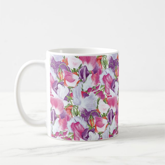 Süßerbsen überall in der Tasse (Links)