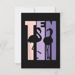 Süßes 10. Geburtstagsgeschenk I Flamingo I 10 Jahr Einladung