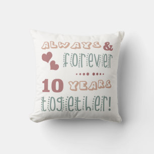 Süßes 10. Hochzeitstag-Jubiläum Kissen