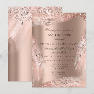 Süßes 16. Brautkleid Roségold Glänzend Einladung