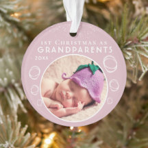 Süßes 1. Weihnachten als Großeltern Rosa Baby-Foto