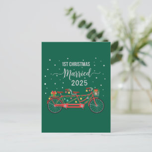 Süßes 1. Weihnachten Verheiratet 2025 Tandemfahrra Postkarte