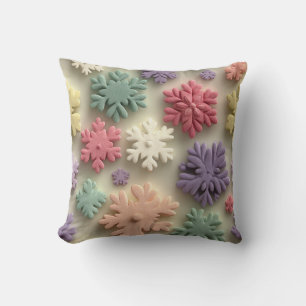 Süßes 3D-Pastell-Schneeflocken-Blumen-Wurfkissen Kissen