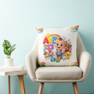 Süßes ABC 123 Baby-Lern-Regenbogen-Nursery-Design Kissen