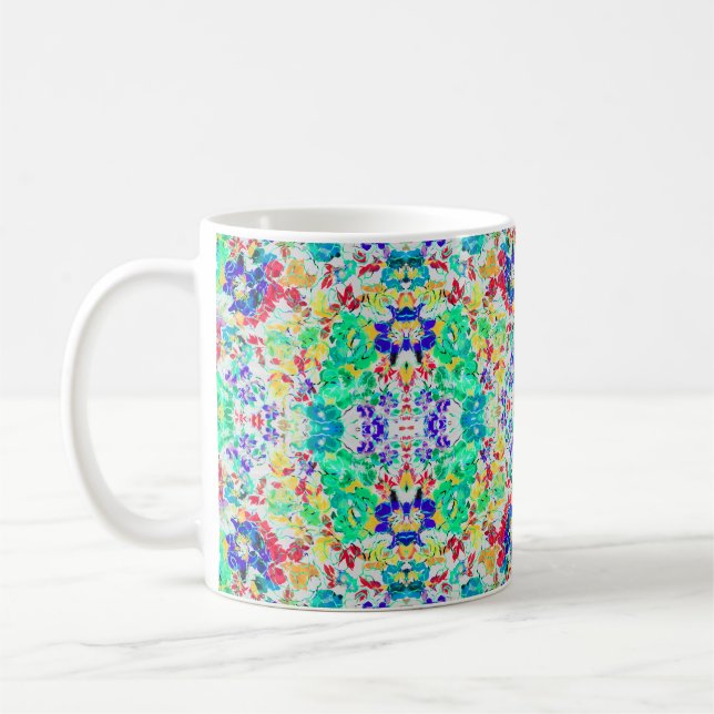 Süßes abstraktes Blumenmuster Kaffeetasse (Links)