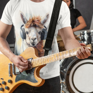 Süßes Alpaka-Musik-Factory-Headphones-T-Shirt T-Shirt