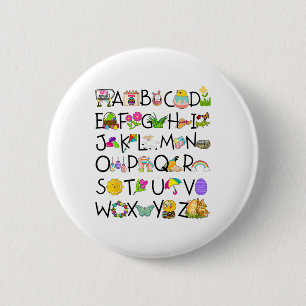 Süßes Alphabet Lustiger Ostertag Abc Alphabet Ei H Button