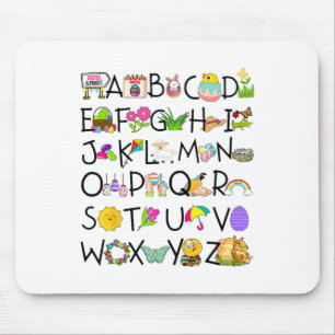 Süßes Alphabet Lustiger Ostertag Abc Alphabet Ei R Mousepad
