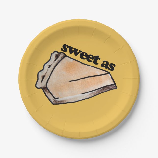 Süßes als Kürbiskuchen Erntedank Abendessen Pappteller (Vorderseite)