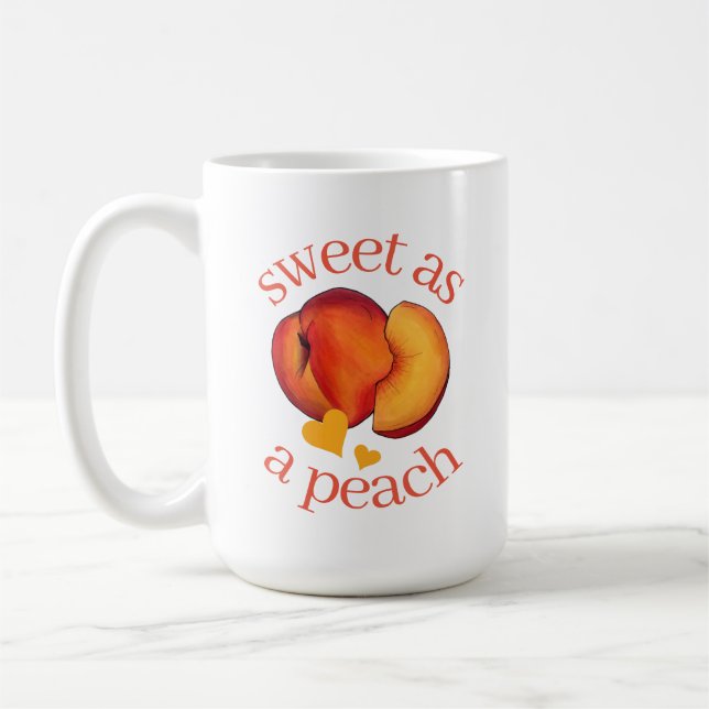 Süßes als Pfirsichreifen Georgien Pfirsiche Obst Kaffeetasse (Links)