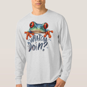 Süßes Amphibien-Frosch-Zitat Grafik Langarmshirt T-Shirt