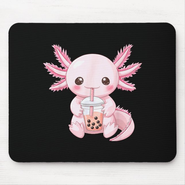 Süßes Anime-Axolotl-Boba  Mousepad (Vorne)