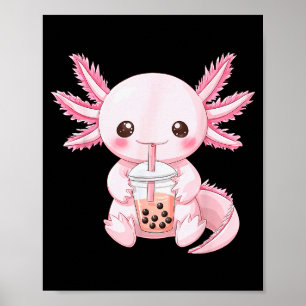 Süßes Anime-Axolotl-Boba  Poster