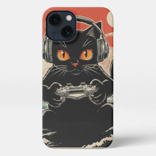Süßes Anime-Gamer-Kawaii-Katze-Japanisches-Gaming- iPhone Hülle
