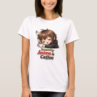 Süßes Anime- & Kaffee-Grafik-T-Shirt für Frauen T-Shirt