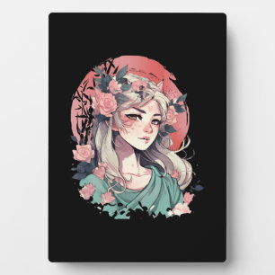 Süßes Anime-Mädchen Fotoplatte