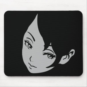Süßes Anime-Mädchen-Gesicht Mousepad