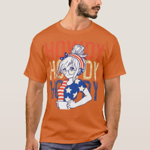 Süßes Anime-Mädchen Hallo Hallo Hallo 4. Juli USA T-Shirt