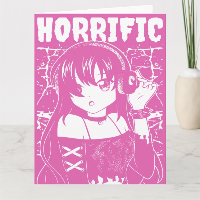 Süßes Anime-Mädchen  Karte (Vorderseite)