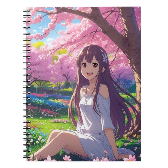 Süßes Anime-Mädchen Notizblock (Vorderseite)