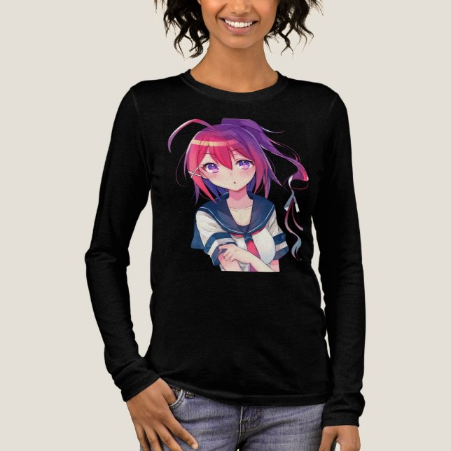 Süßes Anime-Mädchen 🤩 Tri-Blend Shirt (Vorderseite)
