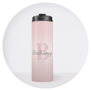 Süßes anpassbares rosa Monogramm & Ihr Namensschri Thermosbecher