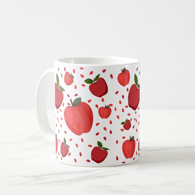 Süßes Apfelmuster Kaffeetasse (Vorderseite Links)