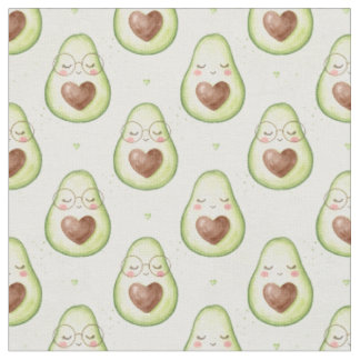 Süßes Aquarell-Avocado-Herz-Brille Nahtloses Muste Stoff