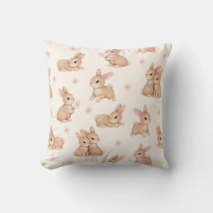 Süßes Aquarell-Baby-Bunny-Kaninchen-Muster Kissen