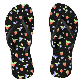 Süßes Aquarell Blaubeere Erdbeermuster Flip Flops
