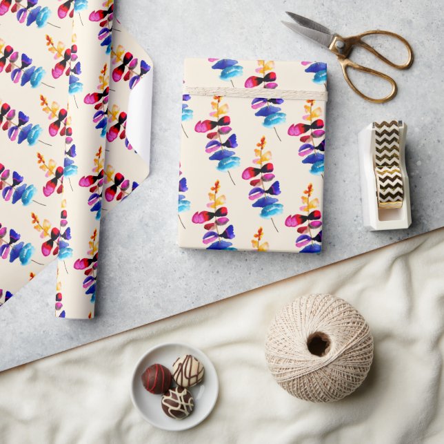Süßes Aquarell-Blumendesign Geschenkpapier (Kunsthandwerk)