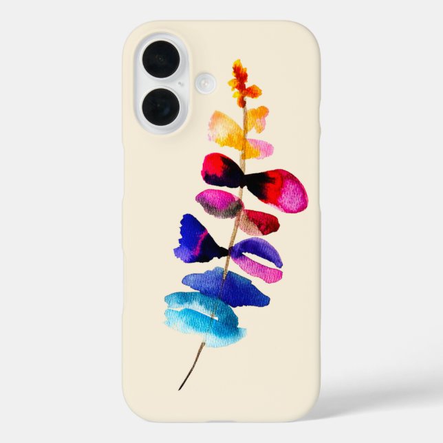 Süßes Aquarell-Blumendesign iPhone 16 Hülle (Rückseite)