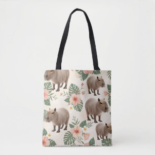 Süßes Aquarell-Capybara-Nahtloses Muster Tasche